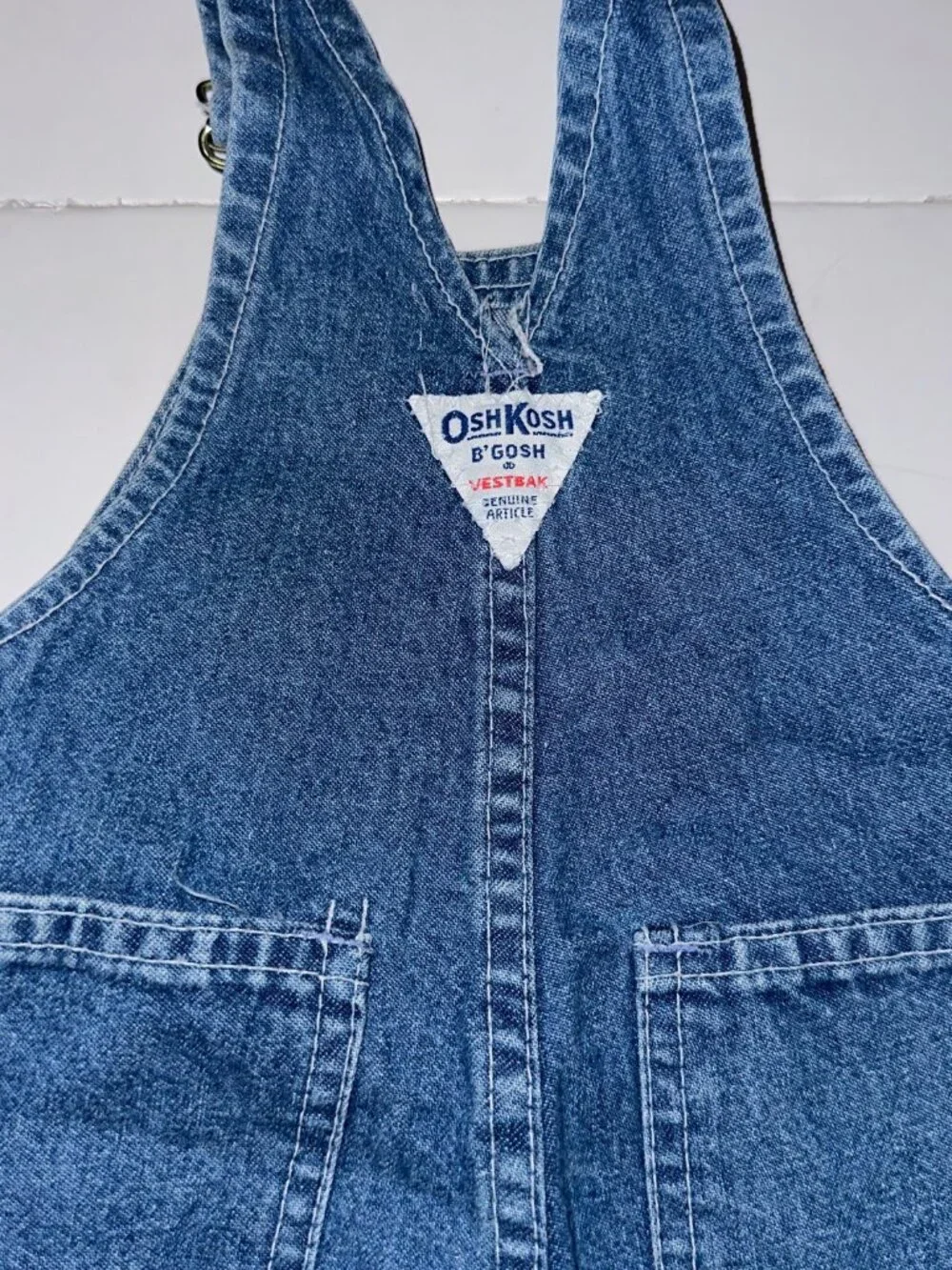 VTG OshKosh Bgosh Vestbak Denim Baby Overalls Size 6 9 Months Made USA Cotton